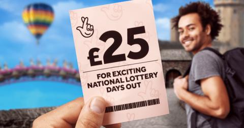 national lottery £25 Days out voucher